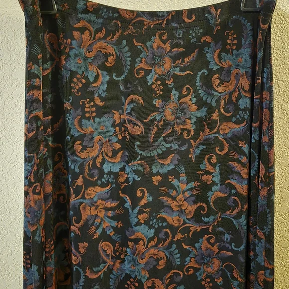 Coldwater Creek Womens VTG Y2K Black Dark Floral Maxi Skirt M Whimsy Goth Fairy - Picture 2 of 6